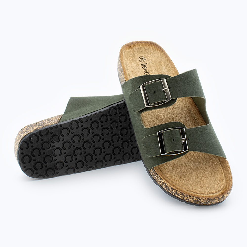 Sandalias Mujer Verde+kaki