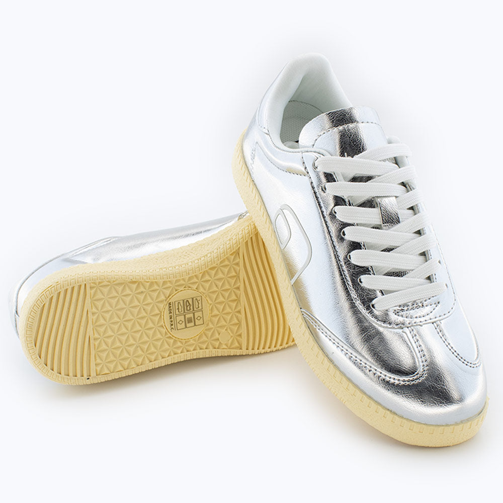 Deportivos Mujer Plata+plomo